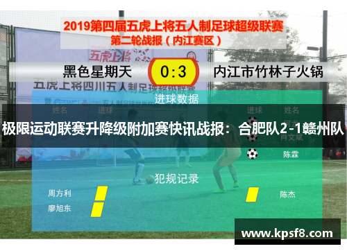 极限运动联赛升降级附加赛快讯战报：合肥队2-1赣州队